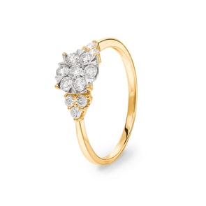 0.49 Karat Diamantring 750/18 K Gelbgold
