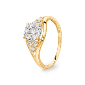 0.49 Karat Diamantring 750/18 K Gelbgold