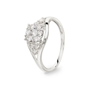 0.49 Karat Diamantring 750/18 K Weissgold