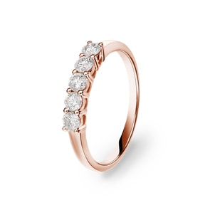 0.49 Karat Five Stone Diamantring 750/18 K Roségold