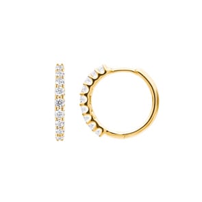 0.50 carats diamants créoles or jaune 750/18 ct Ø 17mm