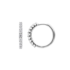 0.50 Karat Diamant-Kreolen 750/18 K Weissgold Ø 17mm
