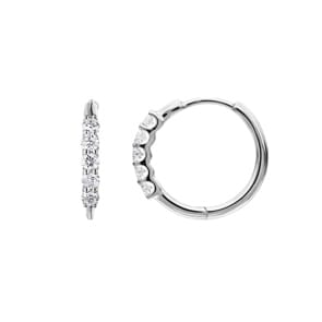 0.50 Karat Diamant-Kreolen 750/18 K Weissgold Ø 18mm