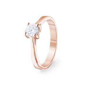 0.50 Karat GIA-Diamant Verlobungsring 750/18 K Roségold, 4-Griff