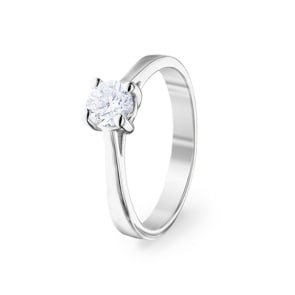 0.50 Karat GIA-Diamant Verlobungsring 750/18 K Weissgold, 4-Griff