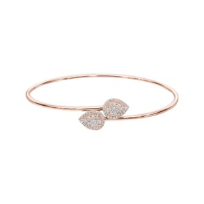 0.50 carats diamants bracelet jonc or rosé 750/18 ct
