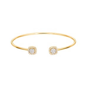0.50 carats diamants bracelet jonc ouvert or jaune 750/18 ct