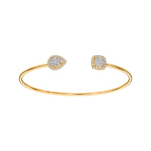 0.50ct Diamond Bangle open 750/18 K Yellow Gold