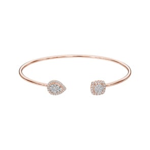 0.50 Karat Diamantarmreif offen 750/18 K Roségold