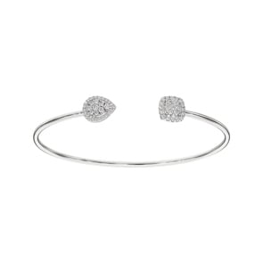 0.50 Karat Diamantarmreif offen 750/18 K Weissgold
