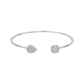 0.50 Karat Diamantarmreif offen 750/18 K Weissgold