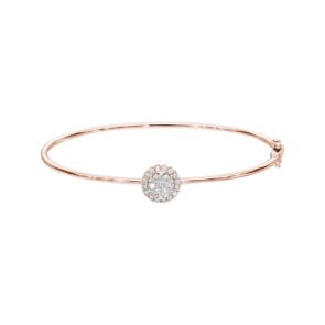 0.50 Karat Diamantarmreif oval 750/18 K Roségold