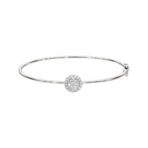 0.50ct Diamond Bangle oval 750/18 K White Gold