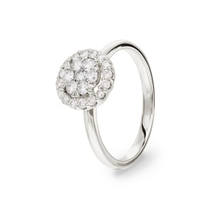 0.50 Karat Diamanten Halo Ring 750/18 K Weissgold