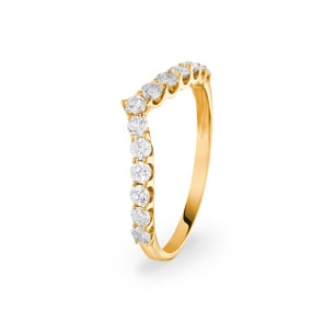 0.50 Karat Diamanten Mémoire Ring 750/18 K Gelbgold