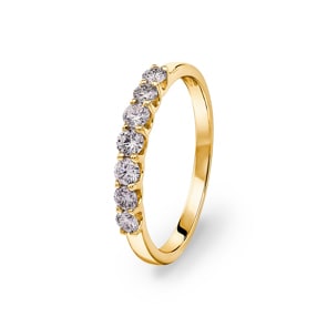 0.50 Karat Diamanten Mémoire Ring 750/18 K Gelbgold