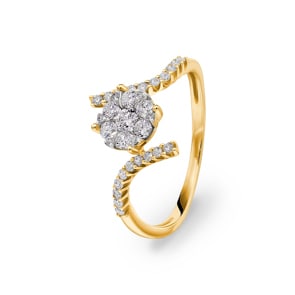 0.50 Karat Diamanten Verlobungsring 750/18 K Gelbgold