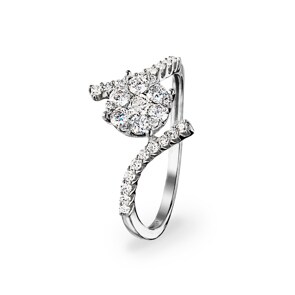 0.50 carats diamants bague de fiançailles or gris 750/18 ct