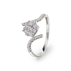 0.50 Karat Diamanten Verlobungsring 750/18 K Weissgold