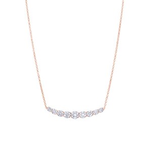 0.50 carats diamants collier or rosé 750/18 ct
