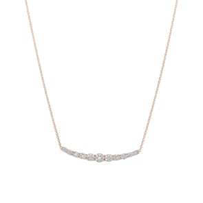 0.50 carats diamants collier or rosé 750/18 ct