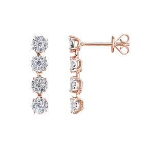 0.50 Karat Diamantohrhänger 750/18 K Roségold 18.5mm