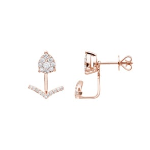 0.50 Karat Diamantohrstecker 750/18 K Roségold