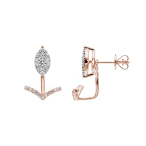 0.50 Karat Diamantohrstecker 750/18 K Roségold