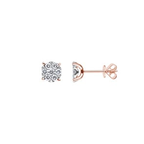 0.50 Karat Diamantohrstecker 750/18 K Roségold Ø 6.50mm