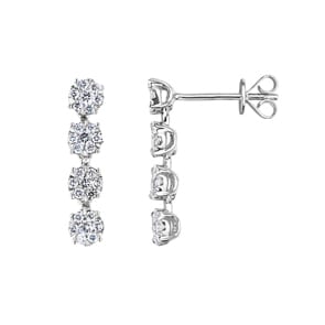 0.50 Karat Diamantohrhänger 750/18 K Weissgold 18.5mm