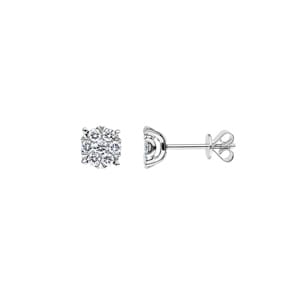 0.50 Karat Diamantohrstecker 750/18 K Weissgold Ø 6.50mm