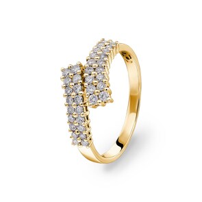 0.50 carats diamants bague or jaune 750/18 ct
