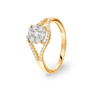 0.50 Karat Diamantring 750/18 K Gelbgold