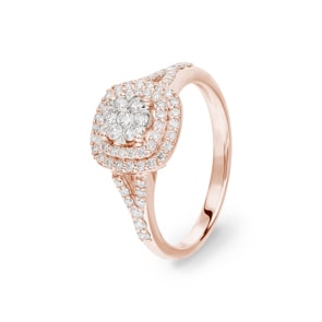 0.50 Karat Diamantring 750/18 K Roségold