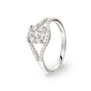 0.50 Karat Diamantring 750/18 K Weissgold