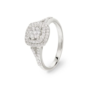 0.50 Karat Diamantring 750/18 K Weissgold