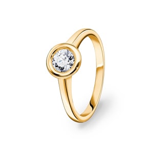 0.50 Karat GIA-Diamant Verlobungsring 750/18 K Gelbgold, Zargenfassung