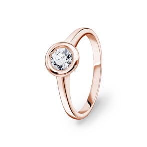 0.50 Karat GIA-Diamant Verlobungsring 750/18 K Roségold, Zargenfassung