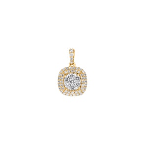 0.50 Karat Halo Diamantanhänger 750/18 K Gelbgold