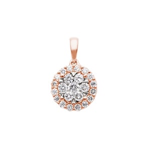 0.50 Karat Halo Diamantanhänger 750/18 K Roségold