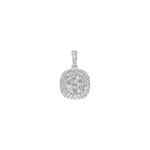 0.50ct Diamond Halo Pendant 750/18 K White Gold