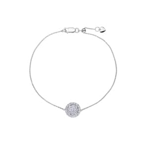 0.50 Karat Halo Diamantarmband 750/18 K Weissgold