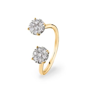 0.50 Karat offener Diamantring 750/18 K Gelbgold