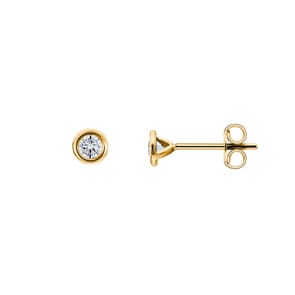 0.50 carats diamants clous d'oreilles solitaire or jaune 750/18 ct, Serti clos