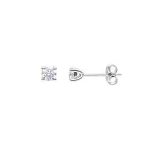 0.50 carats diamants clous d'oreilles solitaire or gris 750/18 ct, 4 griffes