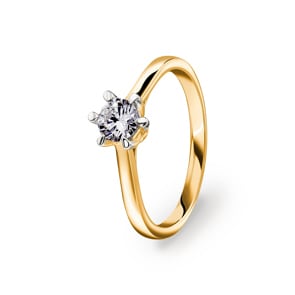 0.50ct diamant bague solitaire or jaune 750/18 ct