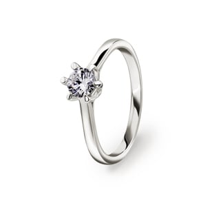 0.50ct diamant bague solitaire or gris 750/18 ct