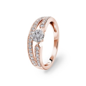 0.51 Karat Diamanten Verlobungsring 750/18 K Roségold