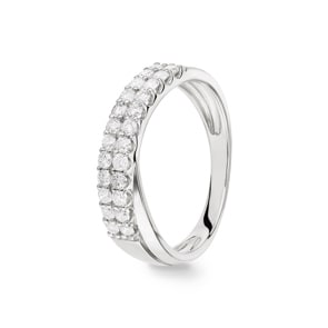0.51 carats diamants bague or gris 750/18 ct