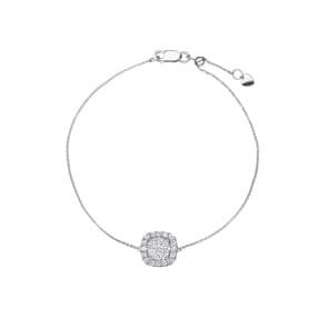 0.51 Karat Halo Diamantarmband 750/18 K Weissgold